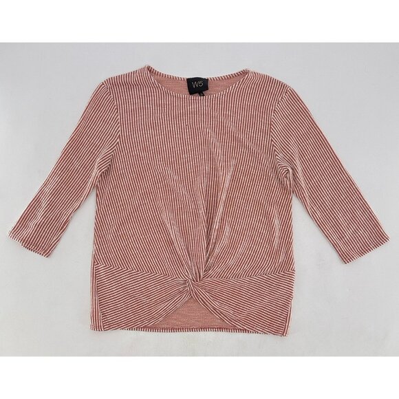 W5 Anthropologie Textured‎ Stripe Twist Knot 3/4 Sleeve Blouse Size Sm, FLAWS - Picture 3 of 14